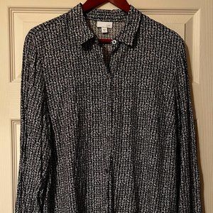 J. Jill Women's Button Down Shirt Size XL Minimalist Sharp Professional Workwear